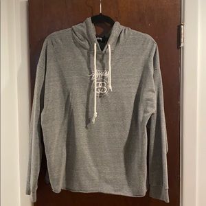 Stussy Heather Grey Hooded Pullover